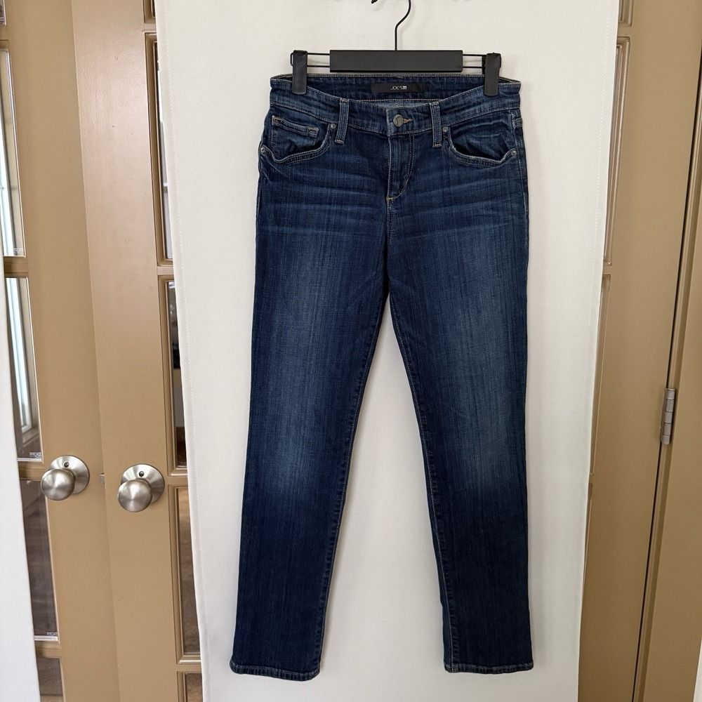 Joes Womens 25 Blue Dark Wash Mid Rise‎ Denim Skinny Jeans Pants Bottoms